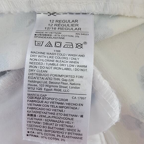 Gap Khakis Floral Capri Crop Pants Womens 12 Regular Slim City Preppy Feminine - Picture 14 of 16